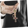 COLLBATH Sturdy Alloy Keychain Cross Keyring Heart Pendant Decorative Keychain