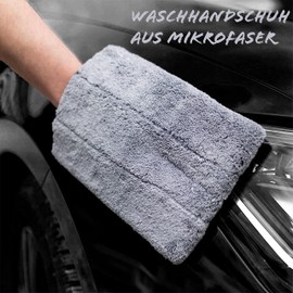 VIOVIE Clean Glove 24 x 18 cm, Pack of 2, Paint & Rims Wash Mitt Made of Fine Microfibre Car Paint-friendly, Lint-Free with High Absorbency, Practical Grip for More Grip Cleaning for Car