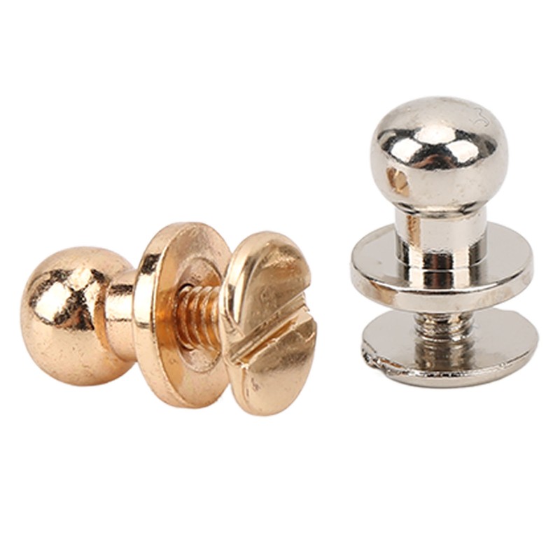 200 Set Chicago Screws 0.3x0.2in Pure Copper Glossy Durable Round