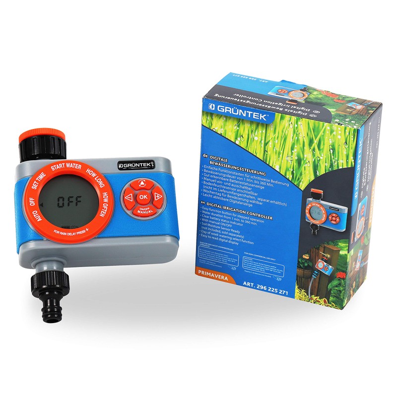 GRÜNTEK Digital Irrigation Control with Digital Display, Flexible Irrigation Computer