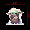 SW Cute Standing Grogu Sticker Decal Notebook Car Laptop 5.5"x5.5"