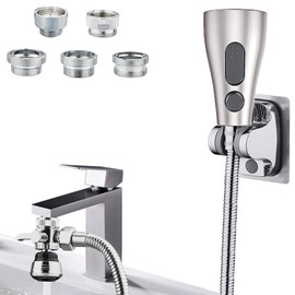 Kitchen Faucet Sink Sprayer Attachment, Sink Hose Sprayer with Aerator For Faucet with Brass Diverter and Stainless Steel Hose for Kithcen,Laundry Room, Bathroom Pet Shower,Hair Washing