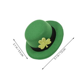Beavorty 4pcs Lucky Green Shamrock Top Hat Hair Clips for St Patrick's Day Celebrations Stylish Festival Accessories for Family Gatherings and Holiday Parties