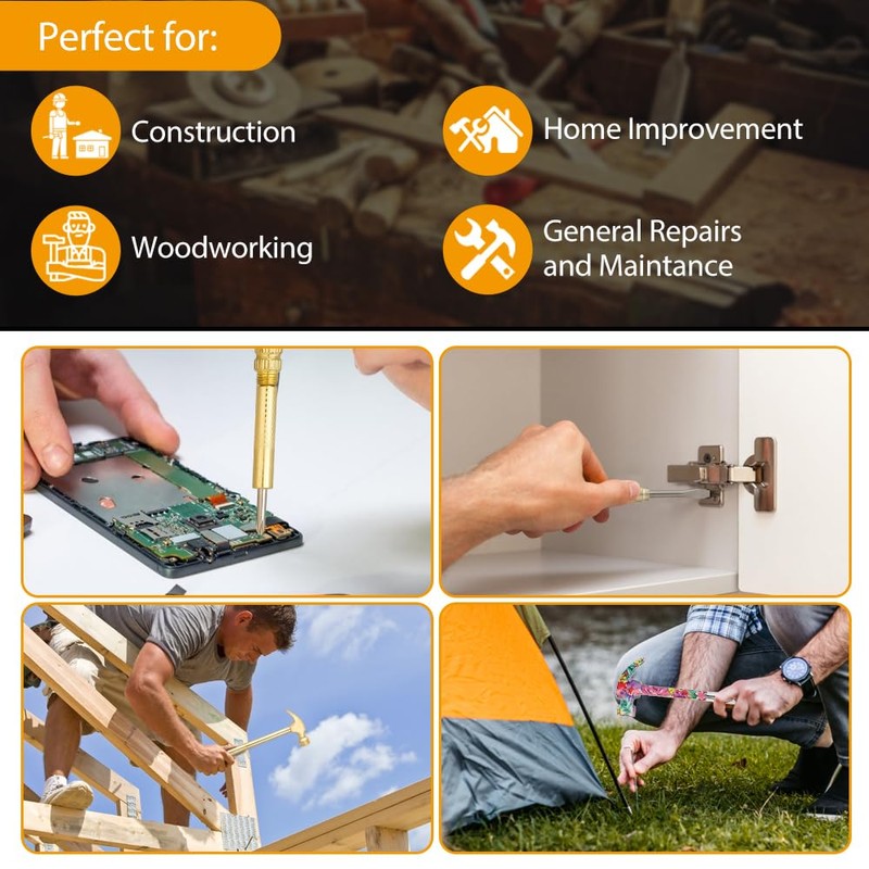 LANDIBO 6-in-1 Multifunctional Metal Flower Hammer & Screwdriver Tool Set,