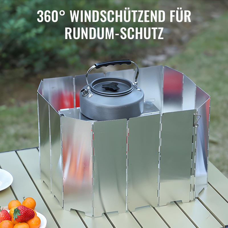 Camping Stove Wind Protection, 10-Piece Foldable Wind Protection Gas Stove,