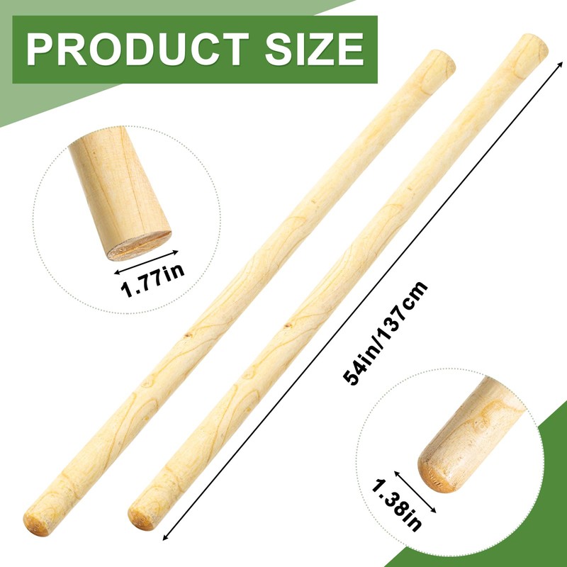 Lasnten 2 Pcs Solid Wood Replacement Handle for Round Eye