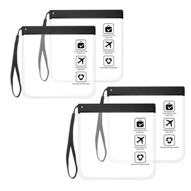 Airport Security Liquids Bags,20x20cm 4 Pcs Clear Travel Toiletry Bag TSA Approved Toiletry Bags Waterproof & Leakproof Makeup Bag for Men Women,Travel Accessories,Holiday Essentials