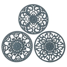 Tapete de Silicona Extra Grueso para Platos Calientes, ollas y sartenes Calientes, Soporte para ollas, Almohadilla Caliente para portect tu Mesa y encimera, decoración y Accesorios de Cocina, Gris