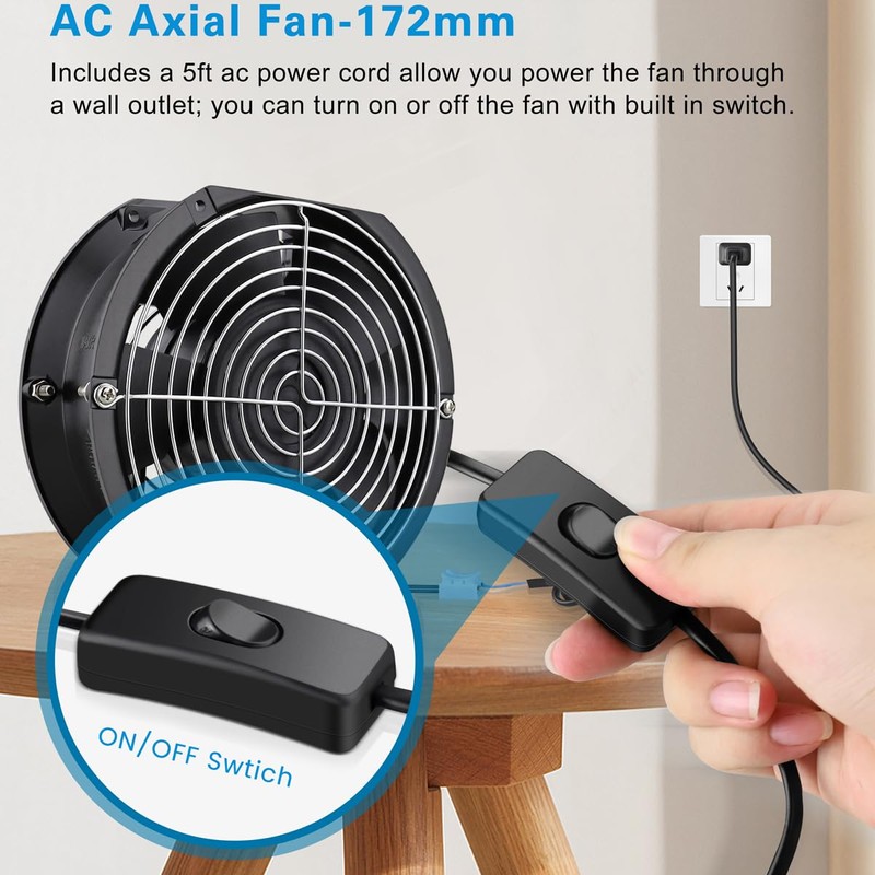 GDSTIME Axial Fan 17251, 110V 120V AC 172mm x 150mm