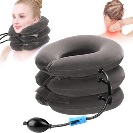Dispositivo Tracción del Cuello Cervical Inflable,Collarín Cervical, Aparato Tracción Cervical, Collar Para la Tracción Cervical Inflable Con Tamaño Ajustable, Collarines,Alivio Del Dolor De Hombro