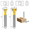 Exqutoo 1/4" Shank T-Slot Cutter Router Bit 3/8" & 1/2"