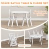 Costzon Kids Table and Chair Set, White Wooden Activity Table
