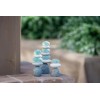 Home Decor New Mini White Stone and Glass Cairn Set
