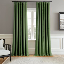 HPD Half Price Drapes Room Darkening Curtains for Bedroom 84 Inches Long (2 Panels) - Rod Pocket 100% Polyester Curtains & Drapes for Living Room and Windows - 50W x 84L, Dark Olive Green