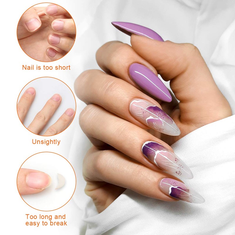 200 PCS Nail Forms for Builder Gel, AHIER Self-adhesive Nail