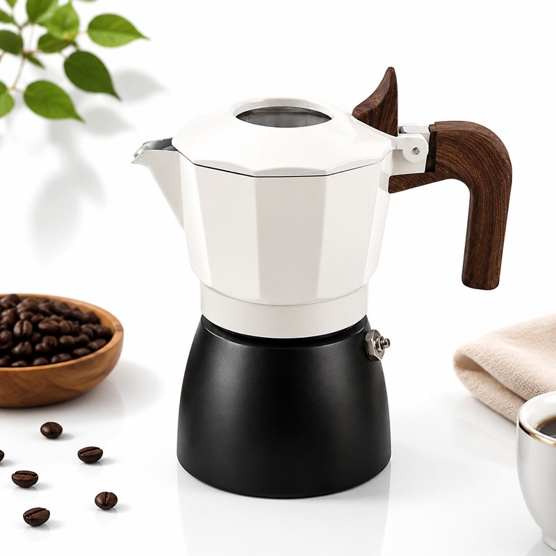 Double-valve Moka Pot Aluminum Coffee Kettle for Home Brewing –