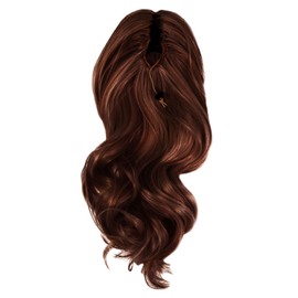 Hairuwear Hairdo 21" Soft Curls Claw Pony Extension, Soft Flowing Waves Pony Attachment, R6/30H Chocolate Copper