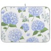 Blue Hydrangea Flowers Dish Drying Mat Super Absorbent Drying Mat