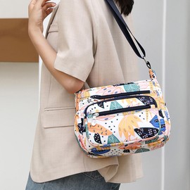 FAVORTALK Multi-Pocket Bag Crossbody Bags for Women - Large Nylon Messenger Handbags Waterproof with Adjustable Strap and Smooth Zipper for Daily Use - B39111