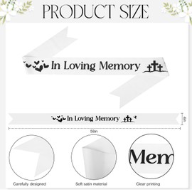 4 Pack Funeral Sash Memorial Wreath Sash 59 x 4 Inch Funeral Ribbon Celebration of Life Ribbon for Casket or Wreath Flowers Memorial Service Honor the Loved Ones Memory Mourning