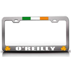 Custom Brother - O'REILLY Irish Logo Flag Metal Car SUV Truck License Plate Frame Ch o96