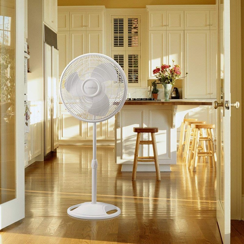Lasko 2520 Oscillating Stand Fan,White 16 Inch