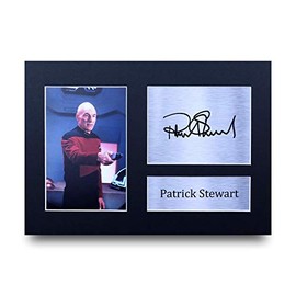 HWC Trading Patrick Stewart Gift Signed A4 Printed Autograph Star Trek Gifts Photo Display