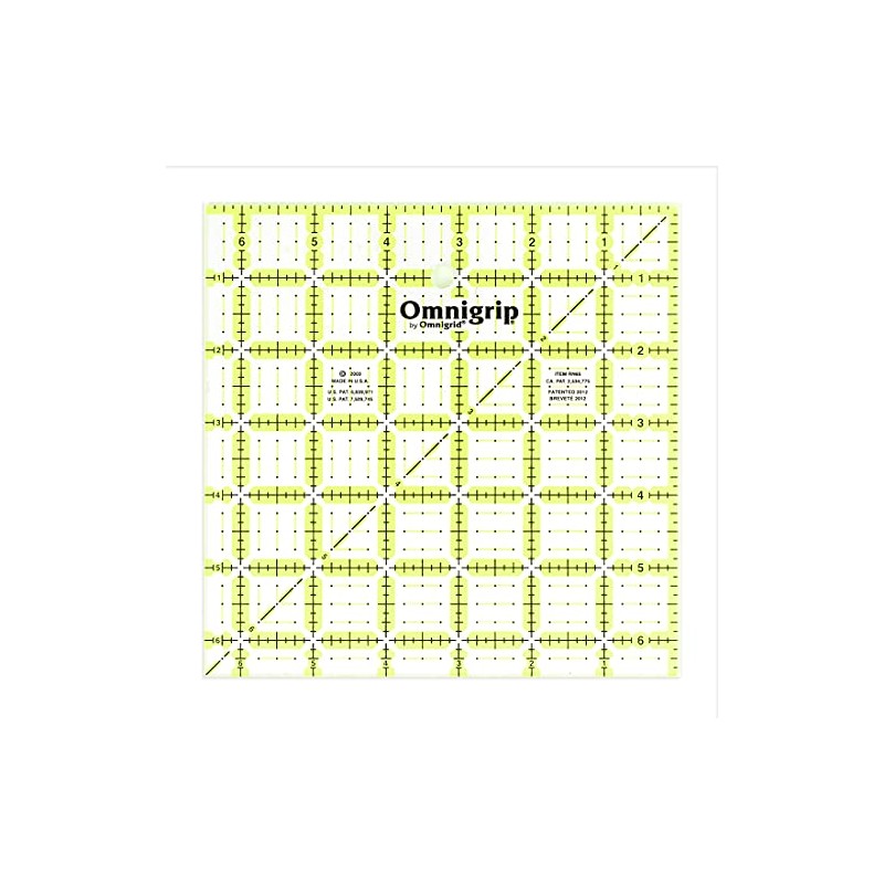 Omnigrip 6-1/2" x 6-1/2" Non-Slip Square Quilting Ruler by Omnigrid