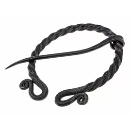 Roman Omega Bible Hand Forged Iron Mystical Brooch Roman Gown Jewellery Larp, Iron