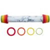 JEmarble Adjustable Rolling Pin with Silicone Guide Rings (Premium Quality)