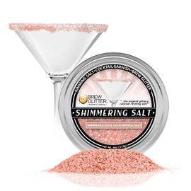 Rimming Salt - Shimmering Rose Gold (4oz 1x Tin) | Drink Rimmer for Beverages, Cocktails, Margaritas by Brew Glitter