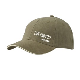 huuraa Cappy Hat Cape Town My Love Gift Unisex Cap Cape Town Present, Olive/Beige