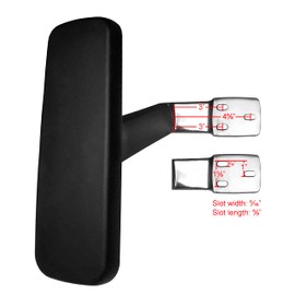 chairpartsonline Height Adjustable Chrome 4D Chair Armrest w/ Arm Pads - Pair - S5402-K