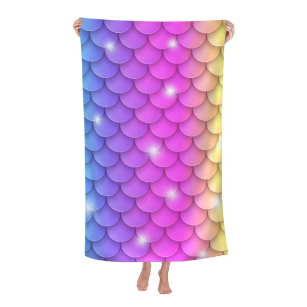 cromcu Beach Towels for Adults Kids Mermaid Player Quick Dry