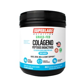 Superlabs Nutrition SKIN, HAIR  NAILS  Grass Fed Colageno Peptidos Bioactivos, colageno hidrolizado tipo I Y III 454g 22 Servicios                    