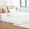 Vocander 2 Layer Bedskirt,White Queen Size Bed Skirt 16 Inch
