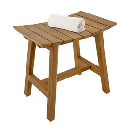 StrongTek Teak Spa Seat Bench, 17.7" X 12.6" X 18.9", Premium Water-Resistant Teak, Ergonomic & Sturdy Shower Stool, Bath Bench for Adults, Safe & Reliable, Non-Slip Design, Easy Assembly Required