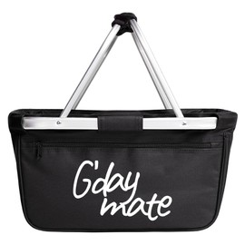 Huuraa Einkaufskorb G`day mate Spruch Geschenk 20 Liter Black G`day mate Geschenkidee