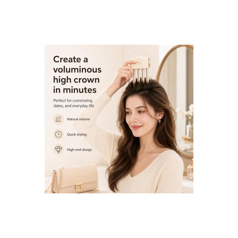 Pinza de volumen para cabello inalámbrico (rosa)