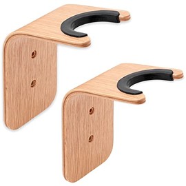 Guitar Wall Hanger Handmade Unique Design Bent Wood Guitar Hanger Wall Mount Guitar Holder Acoustic Guitar Accessories Ukulele Wall Mount Stand Wall Guitar Mount Guitar Hook (2 Pack, Oak)