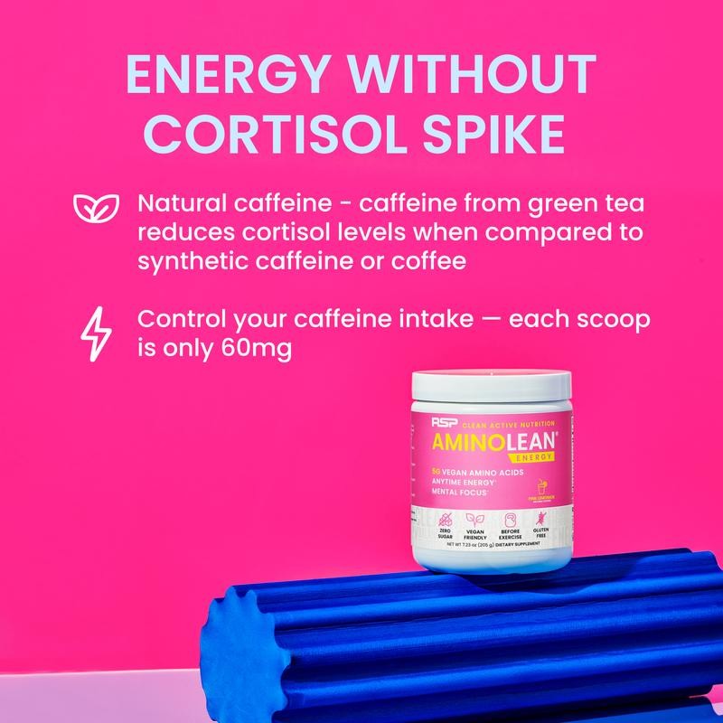 AminoLean Energy Powder - Clean Caffeine from Natural Green Tea,