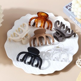 Hair Clips for Women 3.5 Inch Medium Hair Claw Clips for Girls Thin Thick Hair Matte Banana Jaw Clips Hair Accessories for Women (Transparent)