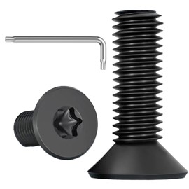 ORTAVA Pack of 20 M6 x 16 Countersunk Screws Torx Screws Black Countersunk Head Stainless Steel A2 V2A Black Oxide Machine Screws with Torx Key for Machine Equipment and Home Furniture