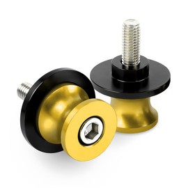 JNNJ 2 Pieces Motorcycle Rear Support Swing Arm Sliders Support, Hard Anodized CNC Swing Arm Spool Stand Swingarm Bobbins, Motorcycle CNC Swing Arm Spool Sliders Stand Swingarm Bobbins(Gold)