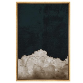 SIGNWIN Framed Canvas Print Wall Art Dark High Contrast Storm Clouds in Sky Nature Wilderness Photography Modern Art Rustic Landscape Relax/Calm for Living Room, Bedroom, Office - 16"x24" Natural