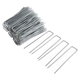 FEED GARDEN FEED GARDEN 10 Inch 50 Pack Galvanized Landscape Staples 11 Gauge Anti-Rust Garden Stakes Landscaping Fabric SOD Pins Yard Stakes for Weed Barrier Fabric