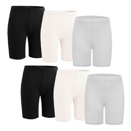 Coralup Girls Shorts Bike Shorts Summer Solid Color Pack of 6