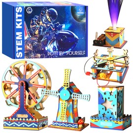 FoxiSteam 5-in-1 STEM Kits for Kids Age 6 7 8 9 10 11 12 13 Year Old, Science Building Toys, 3D Puzzles, DIY Craft Projects, Christmas Birthday Gifts