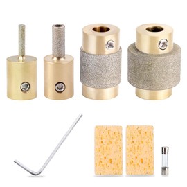 Buenoarte Combination Set 1 3/4 1/4 1/8 Inch Diamond Grinder Bit Head Tools Brass Core Stained Glass Grinder Bits & Diamond Grinder Bit Head Tools, Tools and Supplies for Stained Glass (4)