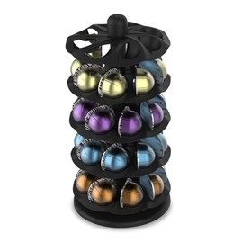 EVERIE Rotary Coffee Pod Capsules Carousel Holder Organizer Compatible with 40 Nespresso Vertuoline Capsules (Black)
